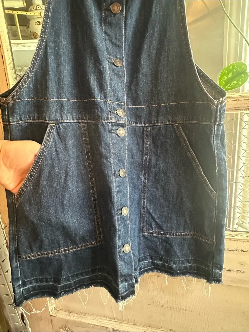 American Eagle | Front Button Denim Dress - Picture 3 of 8